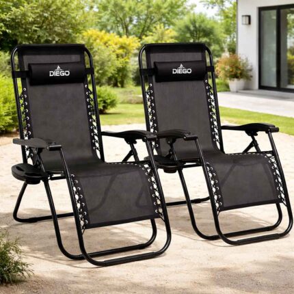 Крісло шезлонг комплект 2 шт. Diego 173 см + підсклянник (Польща)