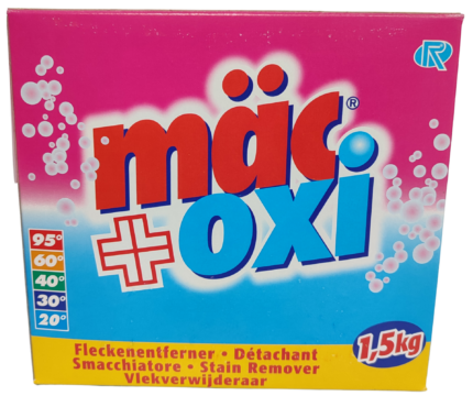 Кисневий плямовивідник для всіх типів тканин засіб для виведення плям Mäc Oxi 1.5kg Stain Remover Powder