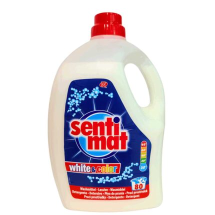 Універсальний гель для прання Sentimat на 80 прань для всіх видів тканин White+Color Liquid Detergent 4 літри (Німеччина)