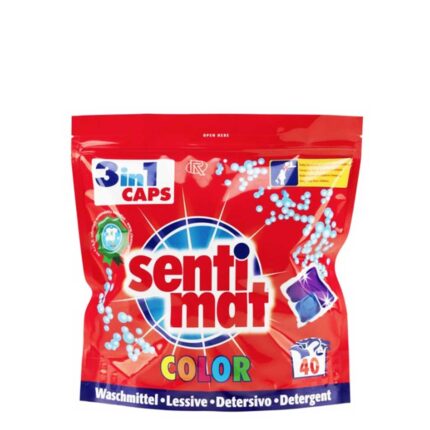 Капсули для прання Sentimat Color 40 Caps рідкий гель у розчинних капсулах від 20°C до 60°C (Німеччина)