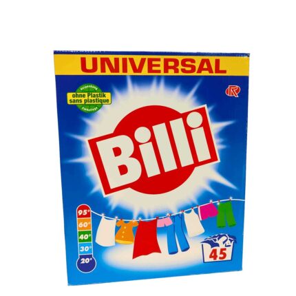 Універсальний засіб для прання всіх типів тканин пральний порошок Billi 3 кг 45 прань Washing Powder (Німеччина)