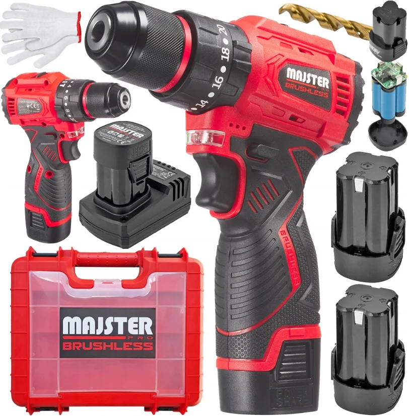 Фото Акумуляторний шурупокрут Majster Polska 20В + 2 акумулятори 1,5А·год (Польща) Антоімпорт