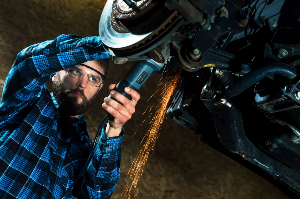 Польща Болгарка (кутова шліфувальна машина) Wuber 1600Вт 125мм + набір 10 дисків 125мм (Польща) офіційний Антоімпорт