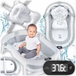 Дитяча ванна складана з подушкою, термометром Hanert KinderBad Grey Антоімпорт