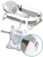 Дитяча ванна складана з подушкою, термометром Hanert KinderBad Grey купити Антоімпорт