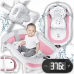 Дитяча ванна складана з подушкою, термометром Hanert KinderBad Pink Антоімпорт