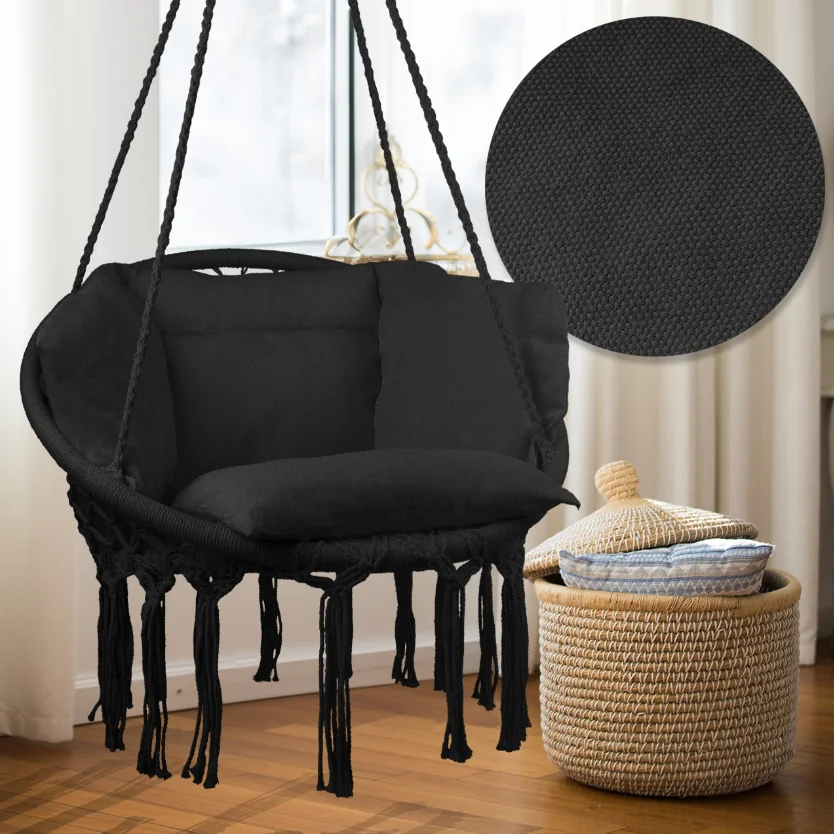 Гойдалка підвісна гніздо лелеки MalTec 60см 150кг чорна (Польща) Польща Антоімпорт