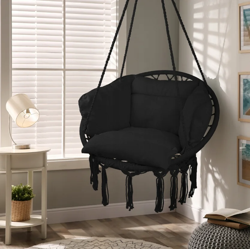 Гойдалка підвісна гніздо лелеки MalTec 60см 150кг чорна (Польща) оригінал Антоімпорт