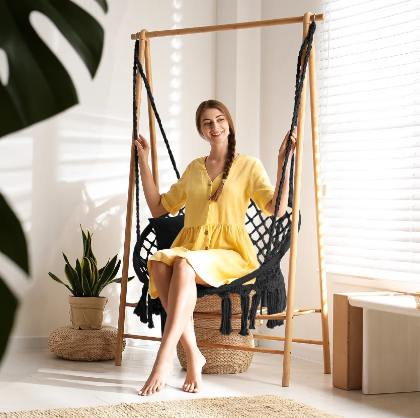 Польща Гойдалка підвісна гніздо лелеки MalTec 60см 150кг чорна (Польща) офіційний Антоімпорт