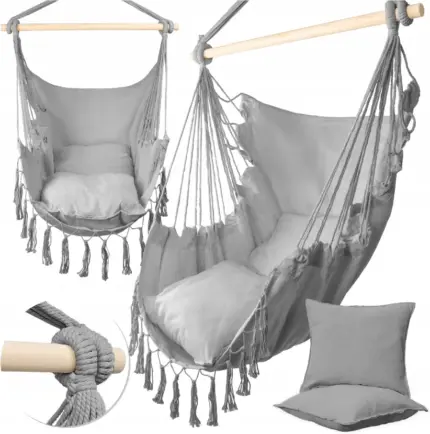 Фото Крісло гамак Бразильське Malatec сірий 100см до 120кг (Польща) Антоімпорт