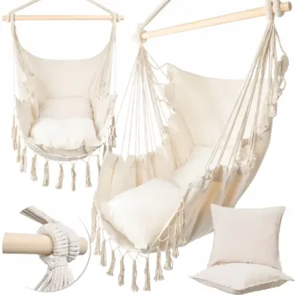 Фото Крісло гамак Бразильське MalTec бежевий 100см 120кг (Польща) Антоімпорт