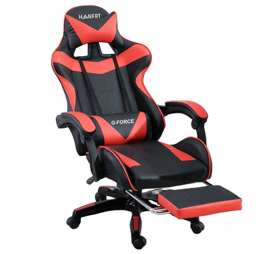 Польща Крісло геймерське з підставкою для ніг Hanert G-Force Black/Red Антоімпорт