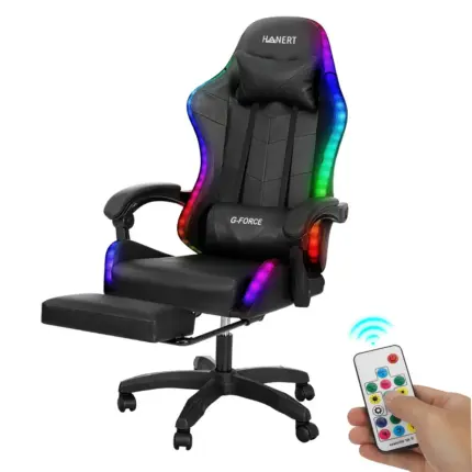 Фото Крісло геймерське з підсвіткою Hanert G-Force Black + RGB Антоімпорт
