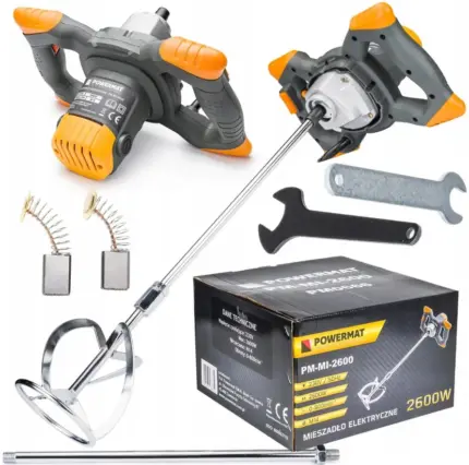 Фото Міксер будівельний 2600Вт + змішувач 120мм Powermat (Польща) Антоімпорт