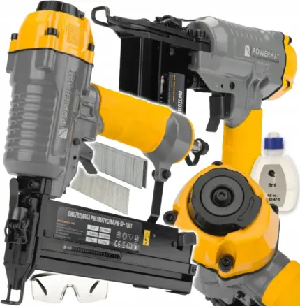 Фото Пневмостеплер Powermat + набір скоб 750шт та цвяхів 1000шт (Польща) Антоімпорт