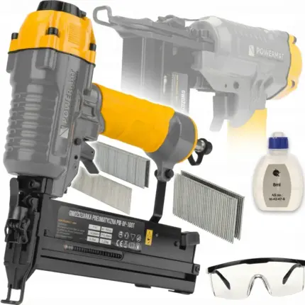 Пневмостеплер Powermat + набір скоб 750шт та цвяхів 1000шт (Польща) Антоімпорт
