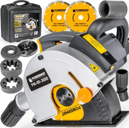 Фото Штроборіз з лазером 3000Вт 150мм Powermat (Польща) Антоімпорт