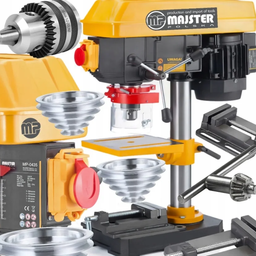 Фото Свердлильний верстат з індукційним колонним столом 1700Вт + регульовані тисці Majster Polska MP-0435 (Польща) Антоімпорт