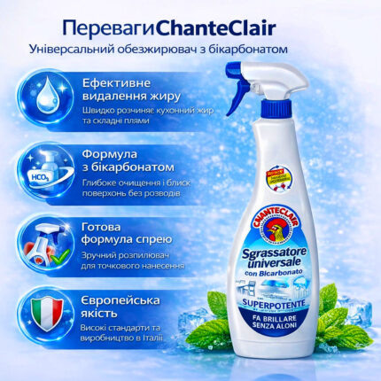 Універсальний обезжирювач спрей ChanteClair 600мл з бікарбонатом