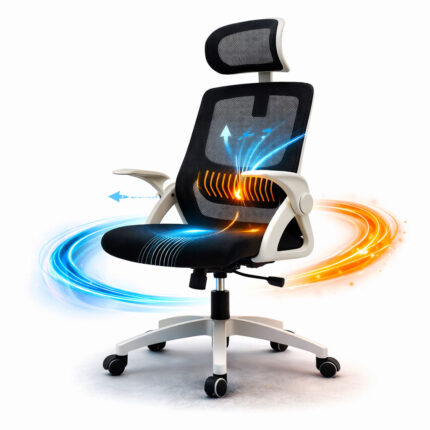 Титульне фото офісного крісла ергономічного Diego ErgoFlex сітка біло-чорне