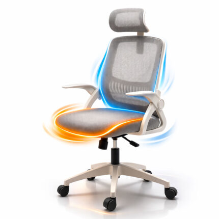 Офісне крісло ергономічне Diego ErgoFlex сітка біло-сіре титульне фото