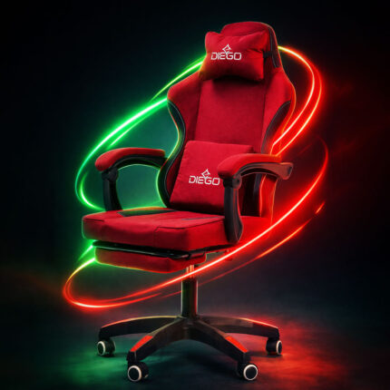 Геймерське крісло DIEGO G2711 Soft Cherry з підставкою для ніг