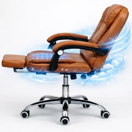 Офісне крісло реклайнер Diego боковий вигляд з підніжкою