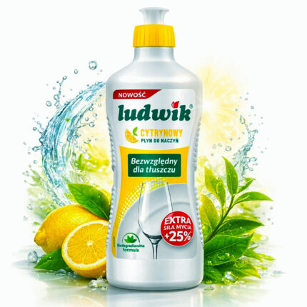 Рідина для миття посуду Ludwik 900мл лимон