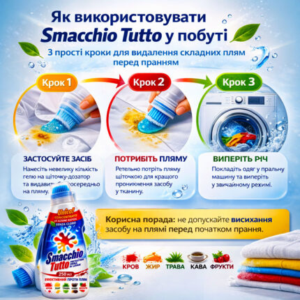 Універсальний плямовивідник Smachchio Tutto 250 мл