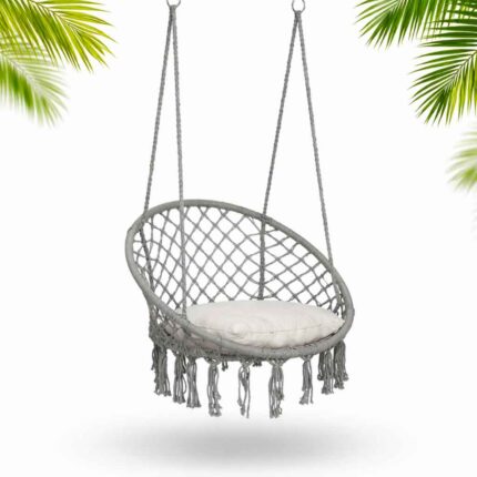 Садове підвісне крісло-качалка BOHO сірий 290002