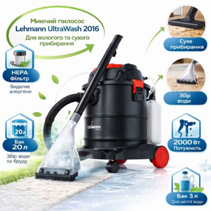 Пилосос миючий Lehmann UltraWash 2016 Інфографіка