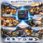 Зарядна станція BLUETTI Elite 320 Вт/г 800 Вт інфографіка використання на природі