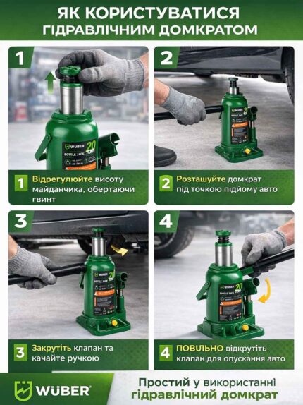Домкрат гідравлічний 20т Wuber (Польща)